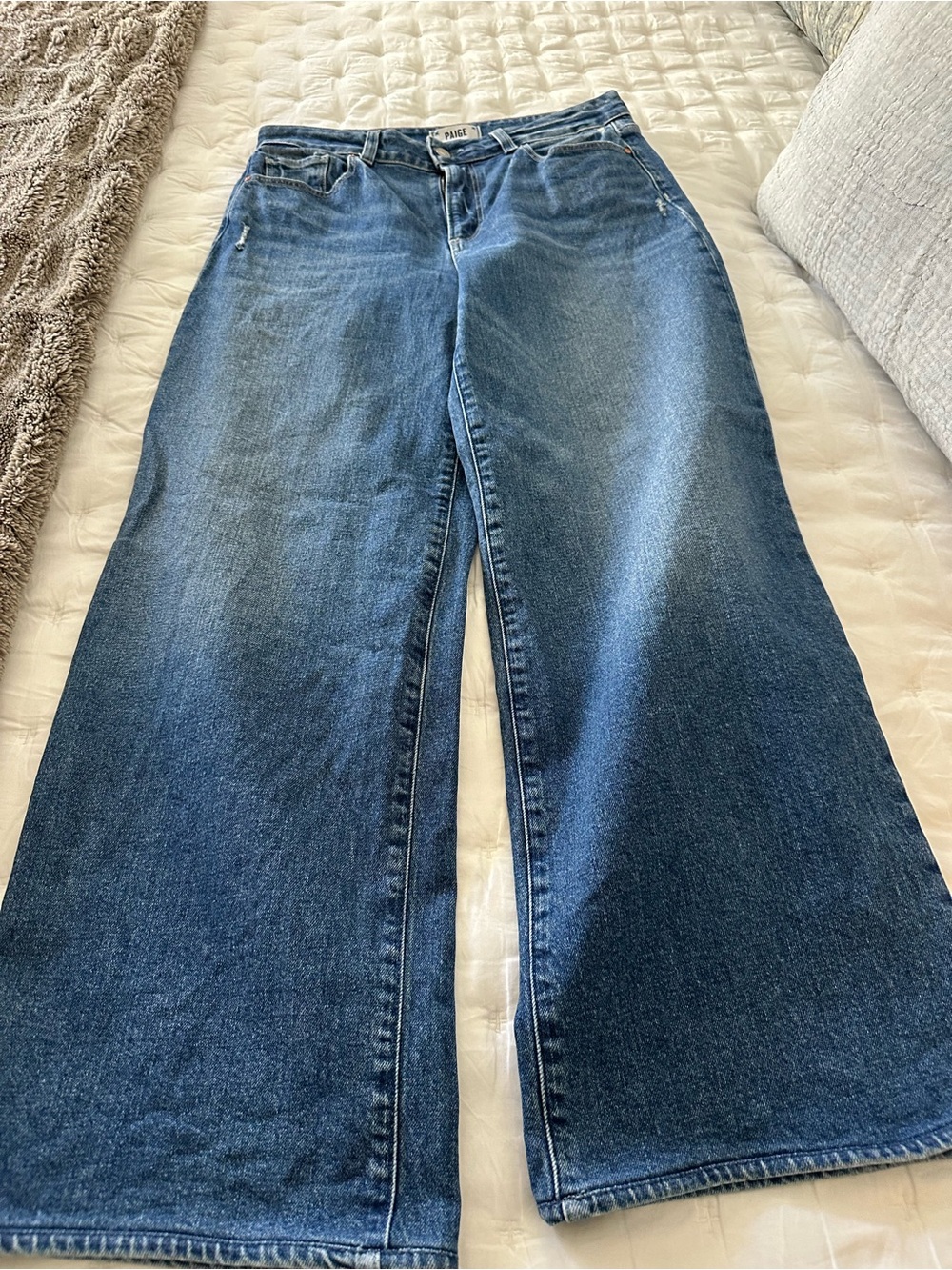 PAIGE - Sasha Wide Leg Blue Jeans for Women